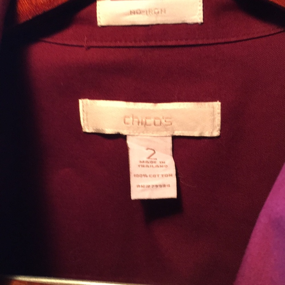 Women’s wine colored long sleeve blouse